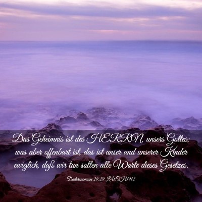 Picture 03 - Deuteronomium 29:29 LUTH1912 - Das Geheimnis ist des HERRN, unsers Gottes; was - Bible Verse Picture