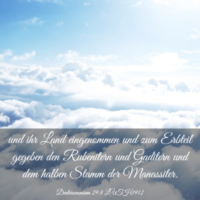 Picture 03 - Deuteronomium 29:8 LUTH1912 - und ihr Land eingenommen und zum Erbteil gegeben - Bible Verse Picture