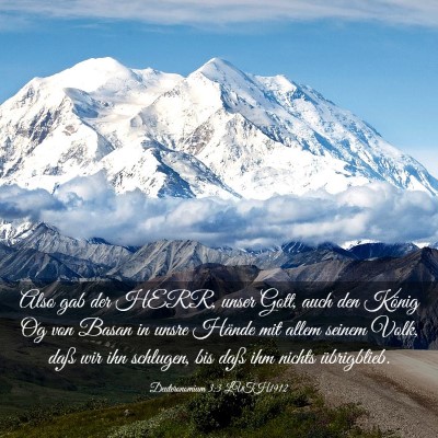 Picture 03 - Deuteronomium 3:3 LUTH1912 - Also gab der HERR, unser Gott, auch den König Og - Bible Verse Picture