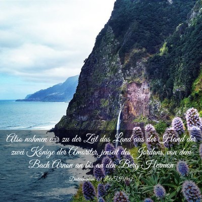 Picture 03 - Deuteronomium 3:8 LUTH1912 - Also nahmen wir zu der Zeit das Land aus der Hand - Bible Verse Picture