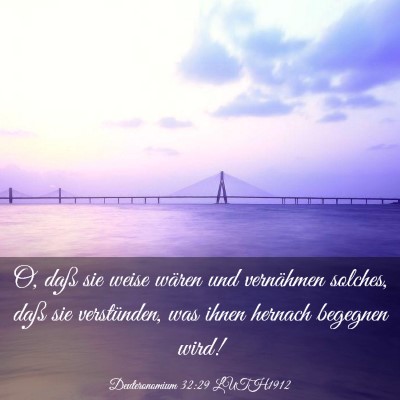 Picture 03 - Deuteronomium 32:29 LUTH1912 - O, daß sie weise wären und vernähmen solches, - Bible Verse Picture