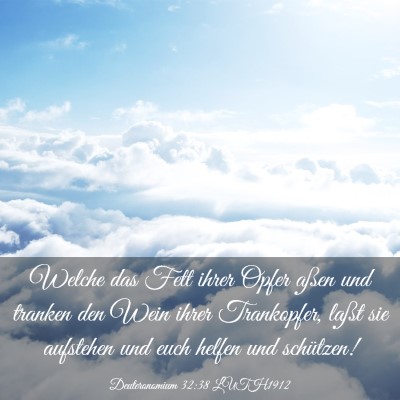 Picture 03 - Deuteronomium 32:38 LUTH1912 - Welche das Fett ihrer Opfer aßen und tranken den - Bible Verse Picture