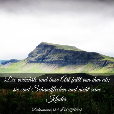 Picture 03 - Deuteronomium 32:5 LUTH1912 - Die verkehrte und böse Art fällt von ihm ab; - Bible Verse Picture