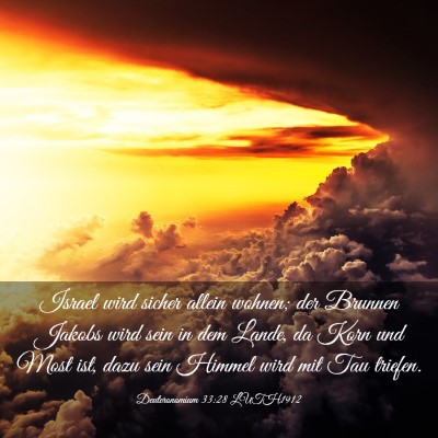 Picture 03 - Deuteronomium 33:28 LUTH1912 - Israel wird sicher allein wohnen; der Brunnen - Bible Verse Picture