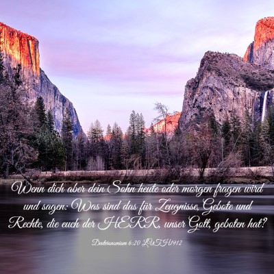 Picture 03 - Deuteronomium 6:20 LUTH1912 - Wenn dich aber dein Sohn heute oder morgen fragen - Bible Verse Picture