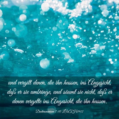 Picture 03 - Deuteronomium 7:10 LUTH1912 - und vergilt denen, die ihn hassen, ins Angesicht, - Bible Verse Picture