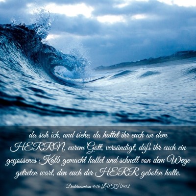 Picture 03 - Deuteronomium 9:16 LUTH1912 - da sah ich, und siehe, da hattet ihr euch an dem - Bible Verse Picture
