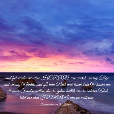 Picture 03 - Deuteronomium 9:18 LUTH1912 - und fiel nieder vor dem HERRN, wie zuerst, - Bible Verse Picture