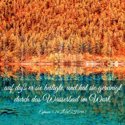 Picture 03 - Epheser 5:26 LUTH1912 - auf daß er sie heiligte, und hat sie gereinigt - Bible Verse Picture