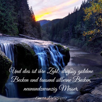 Picture 03 - Esra 1:9 LUTH1912 - Und dies ist ihre Zahl: dreißig goldene Becken - Bible Verse Picture