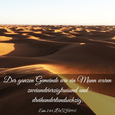 Picture 03 - Esra 2:64 LUTH1912 - Der ganzen Gemeinde wie ein Mann waren - Bible Verse Picture