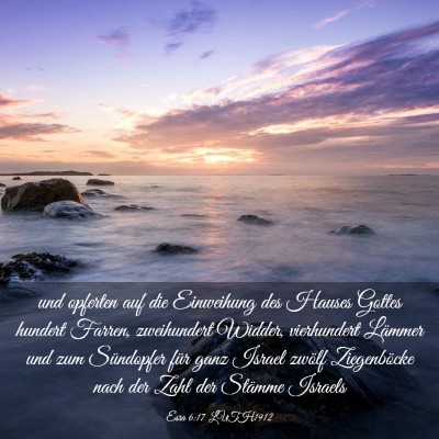 Picture 03 - Esra 6:17 LUTH1912 - und opferten auf die Einweihung des Hauses Gottes - Bible Verse Picture