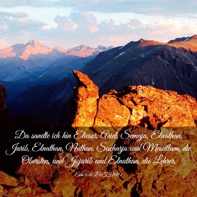 Picture 03 - Esra 8:16 LUTH1912 - Da sandte ich hin Elieser, Ariel, Semaja, - Bible Verse Picture