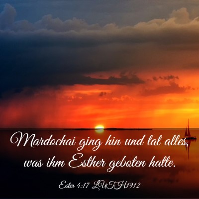 Picture 03 - Ester 4:17 LUTH1912 - Mardochai ging hin und tat alles, was ihm Esther - Bible Verse Picture
