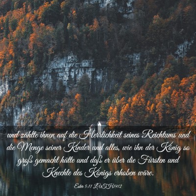 Picture 03 - Ester 5:11 LUTH1912 - und zählte ihnen auf die Herrlichkeit seines - Bible Verse Picture