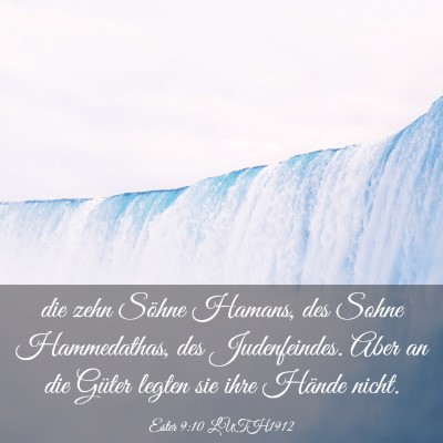 Picture 03 - Ester 9:10 LUTH1912 - die zehn Söhne Hamans, des Sohne Hammedathas, - Bible Verse Picture