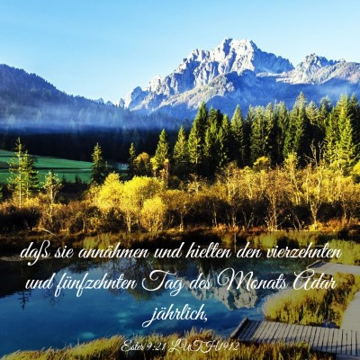 Picture 03 - Ester 9:21 LUTH1912 - daß sie annähmen und hielten den vierzehnten - Bible Verse Picture