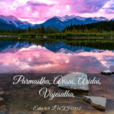 Picture 03 - Ester 9:9 LUTH1912 - Parmastha, Arisai, Aridai, - Bible Verse Picture