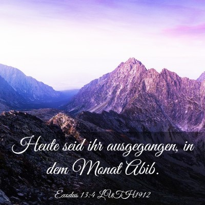Picture 03 - Exodus 13:4 LUTH1912 - Heute seid ihr ausgegangen, in dem Monat - Bible Verse Picture