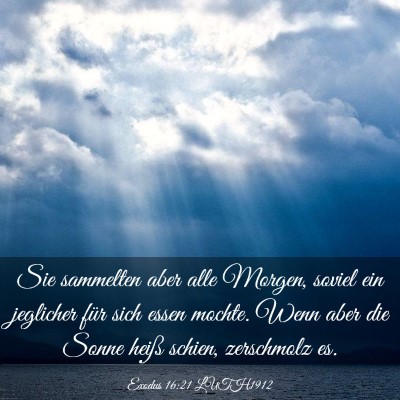 Picture 03 - Exodus 16:21 LUTH1912 - Sie sammelten aber alle Morgen, soviel ein - Bible Verse Picture