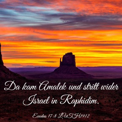 Picture 03 - Exodus 17:8 LUTH1912 - Da kam Amalek und stritt wider Israel in - Bible Verse Picture
