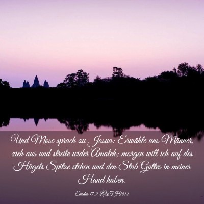 Picture 03 - Exodus 17:9 LUTH1912 - Und Mose sprach zu Josua: Erwähle uns Männer, - Bible Verse Picture