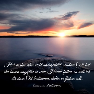 Picture 03 - Exodus 21:13 LUTH1912 - Hat er ihm aber nicht nachgestellt, sondern Gott - Bible Verse Picture