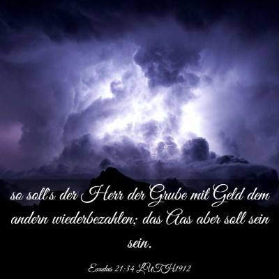 Picture 03 - Exodus 21:34 LUTH1912 - so soll's der Herr der Grube mit Geld dem andern - Bible Verse Picture