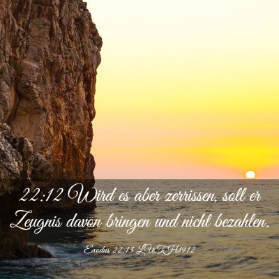 Picture 03 - Exodus 22:13 LUTH1912 - 22:12 Wird es aber zerrissen, soll er Zeugnis - Bible Verse Picture