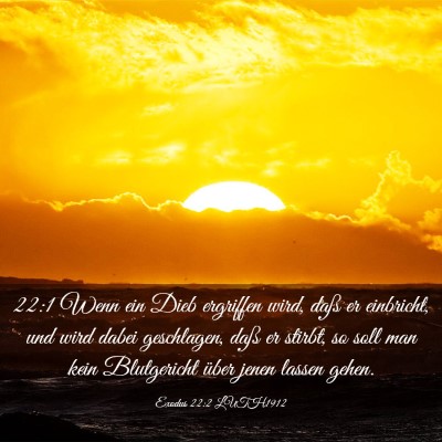 Picture 03 - Exodus 22:2 LUTH1912 - 22:1 Wenn ein Dieb ergriffen wird, daß er - Bible Verse Picture