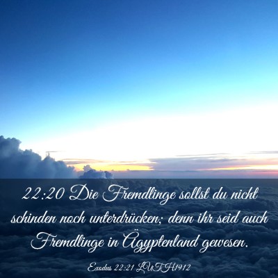 Picture 03 - Exodus 22:21 LUTH1912 - 22:20 Die Fremdlinge sollst du nicht schinden - Bible Verse Picture