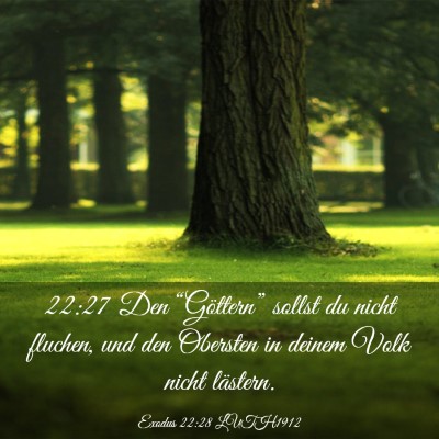 Picture 03 - Exodus 22:28 LUTH1912 - 22:27 Den “Göttern” sollst du nicht fluchen, - Bible Verse Picture