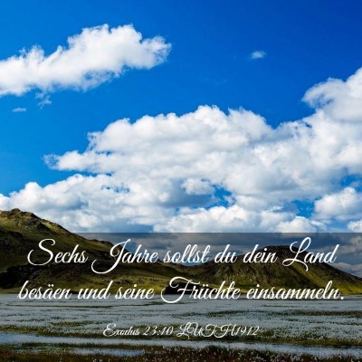 Picture 03 - Exodus 23:10 LUTH1912 - Sechs Jahre sollst du dein Land besäen und seine - Bible Verse Picture