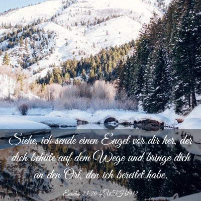 Picture 03 - Exodus 23:20 LUTH1912 - Siehe, ich sende einen Engel vor dir her, der - Bible Verse Picture