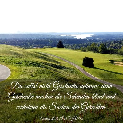 Picture 03 - Exodus 23:8 LUTH1912 - Du sollst nicht Geschenke nehmen; denn Geschenke - Bible Verse Picture