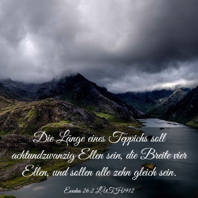 Picture 03 - Exodus 26:2 LUTH1912 - Die Länge eines Teppichs soll achtundzwanzig - Bible Verse Picture