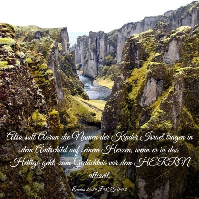 Picture 03 - Exodus 28:29 LUTH1912 - Also soll Aaron die Namen der Kinder Israel - Bible Verse Picture