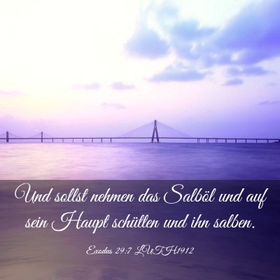 Picture 03 - Exodus 29:7 LUTH1912 - Und sollst nehmen das Salböl und auf sein Haupt - Bible Verse Picture
