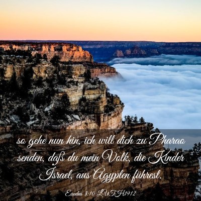 Picture 03 - Exodus 3:10 LUTH1912 - so gehe nun hin, ich will dich zu Pharao senden, - Bible Verse Picture