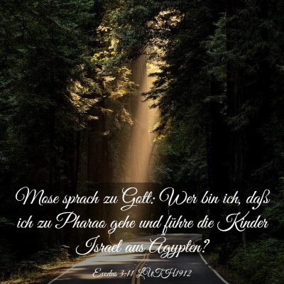 Picture 03 - Exodus 3:11 LUTH1912 - Mose sprach zu Gott: Wer bin ich, daß ich zu - Bible Verse Picture
