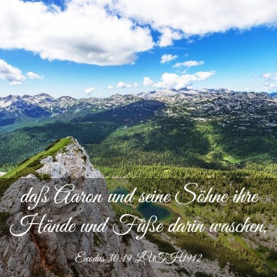 Picture 03 - Exodus 30:19 LUTH1912 - daß Aaron und seine Söhne ihre Hände und - Bible Verse Picture