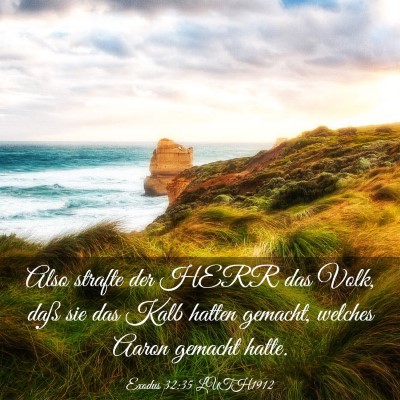 Picture 03 - Exodus 32:35 LUTH1912 - Also strafte der HERR das Volk, daß sie das Kalb - Bible Verse Picture