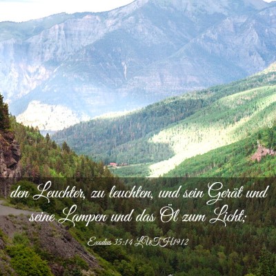 Picture 03 - Exodus 35:14 LUTH1912 - den Leuchter, zu leuchten, und sein Gerät und - Bible Verse Picture