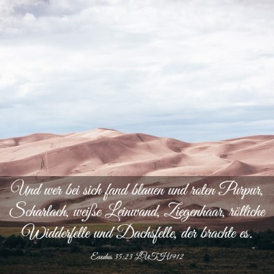 Picture 03 - Exodus 35:23 LUTH1912 - Und wer bei sich fand blauen und roten Purpur, - Bible Verse Picture