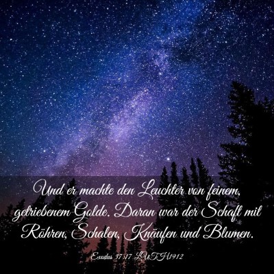 Picture 03 - Exodus 37:17 LUTH1912 - Und er machte den Leuchter von feinem, - Bible Verse Picture