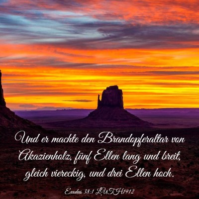 Picture 03 - Exodus 38:1 LUTH1912 - Und er machte den Brandopferaltar von - Bible Verse Picture
