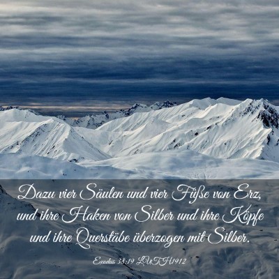 Picture 03 - Exodus 38:19 LUTH1912 - Dazu vier Säulen und vier Füße von Erz, und - Bible Verse Picture