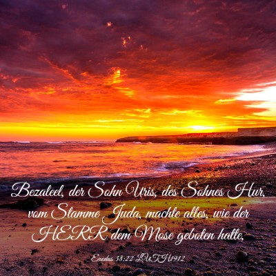 Picture 03 - Exodus 38:22 LUTH1912 - Bezaleel, der Sohn Uris, des Sohnes Hur, vom - Bible Verse Picture