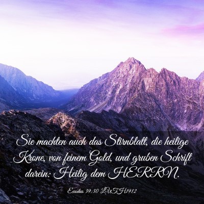 Picture 03 - Exodus 39:30 LUTH1912 - Sie machten auch das Stirnblatt, die heilige - Bible Verse Picture