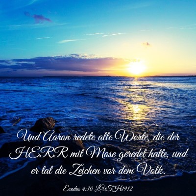 Picture 03 - Exodus 4:30 LUTH1912 - Und Aaron redete alle Worte, die der HERR mit - Bible Verse Picture